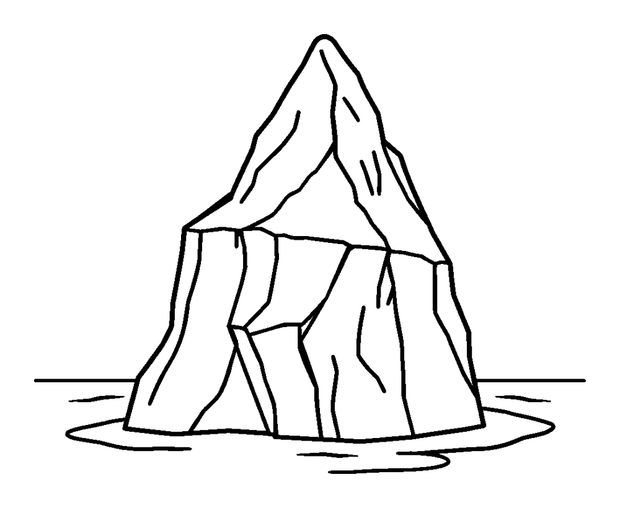 Iceberg colouring page — free printable for kids