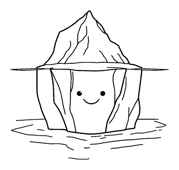 Iceberg colouring page — free printable for toddlers