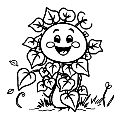 Ivy Vine Colouring Page (Toddler, Bold & Easy)