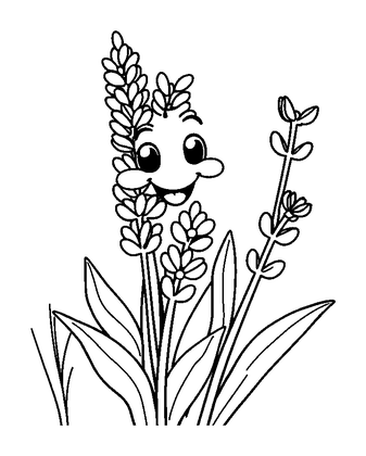 Lavender Colouring Page (Toddler, Bold & Easy)