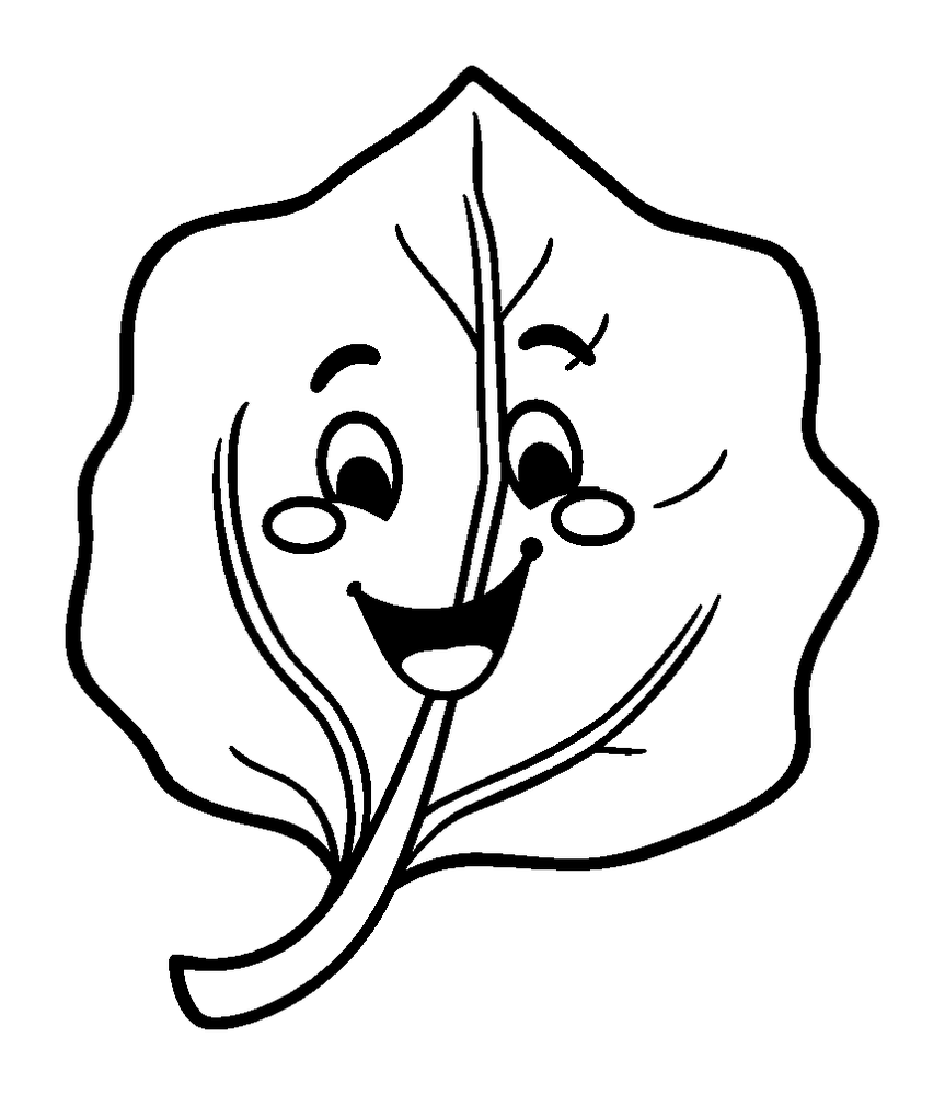 Leaf colouring page — free printable for kids