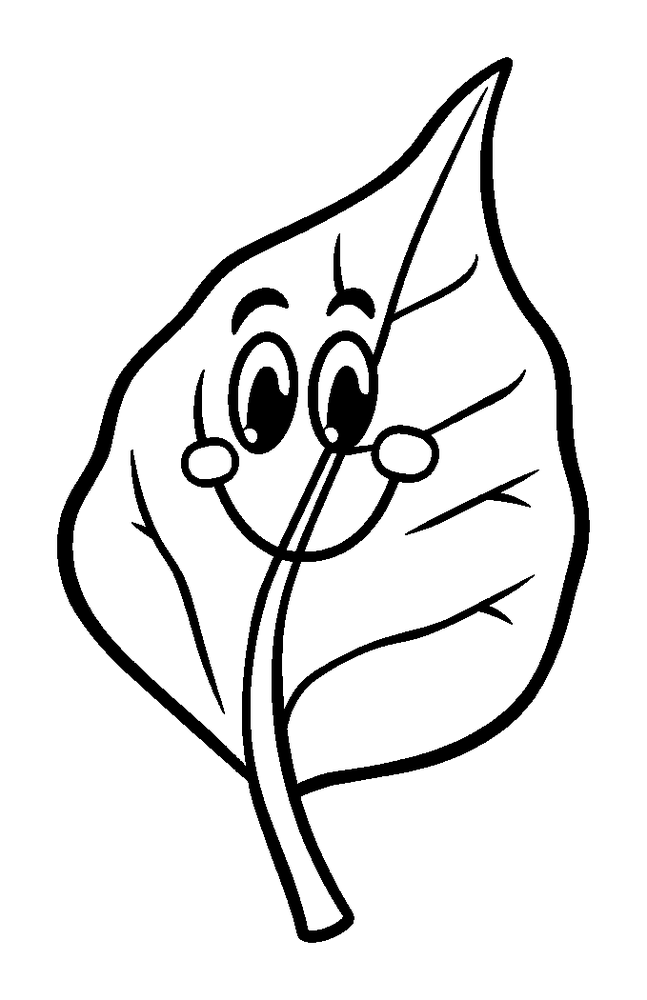 Leaf colouring page — free printable for kids