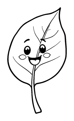 Leaf Colouring Page (Toddler, Bold & Easy)