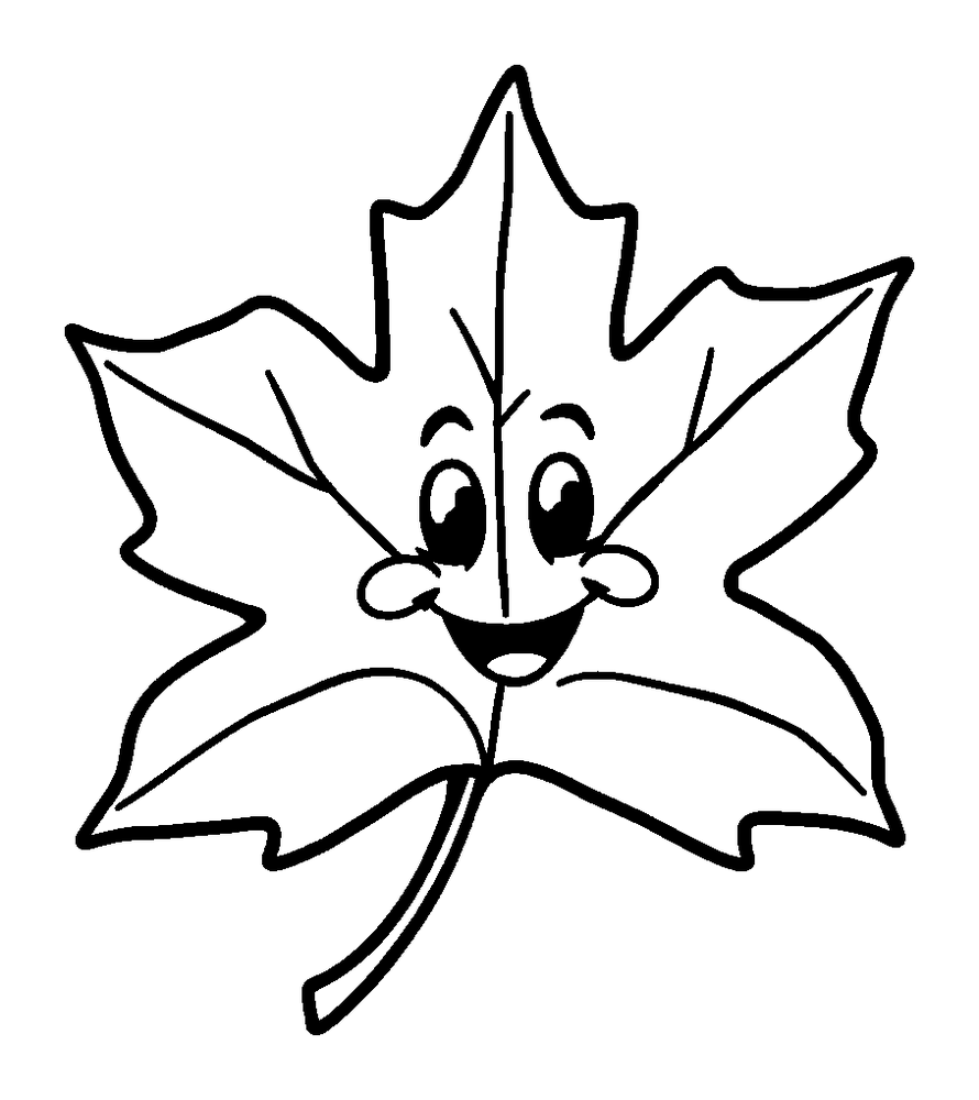 Maple Leaf colouring page — free printable for kids