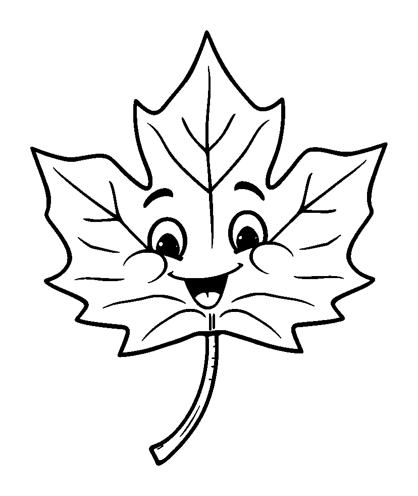 Maple Leaf colouring page — free printable for kids