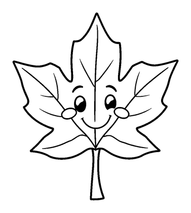 Maple Leaf Colouring Page (Toddler, Bold & Easy)