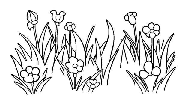 Meadow colouring page — free printable for kids