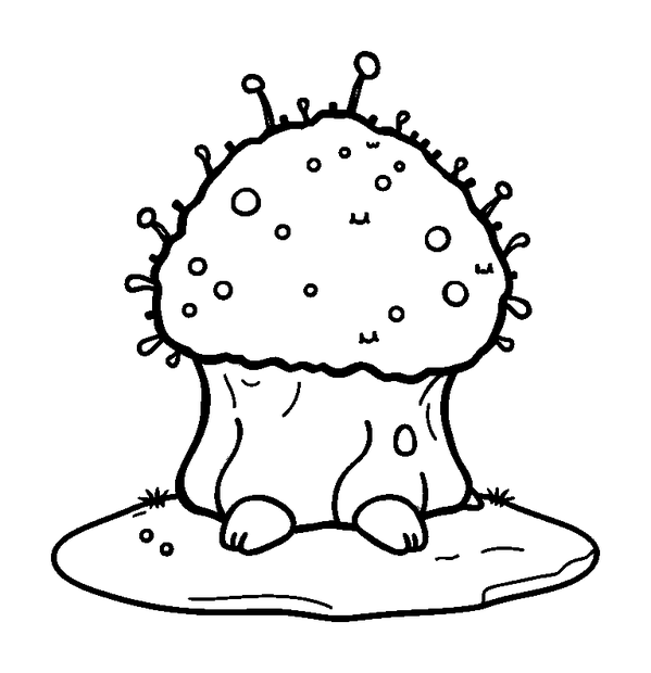 Moss colouring page — free printable for kids