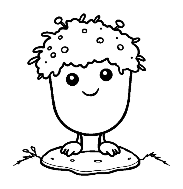 Moss colouring page — free printable for kids