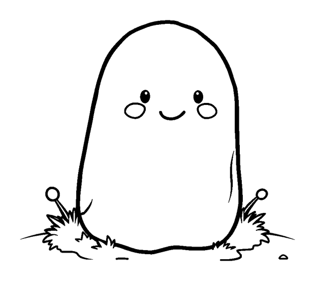 Moss colouring page — free printable for toddlers