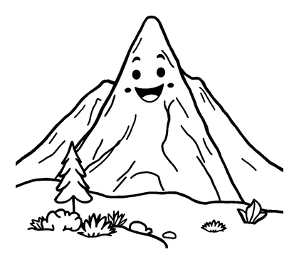 Mountain Colouring Page (Kids, Standard)