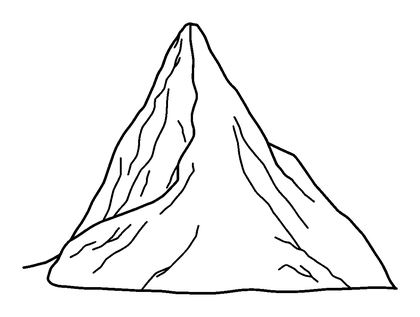 Mountain Colouring Page (Toddler, Bold & Easy)