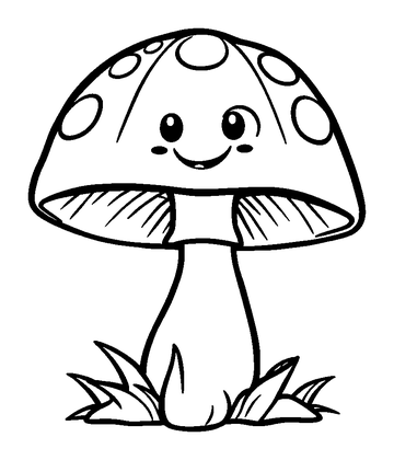 Mushroom Colouring Page (Kids, Bold & Easy)