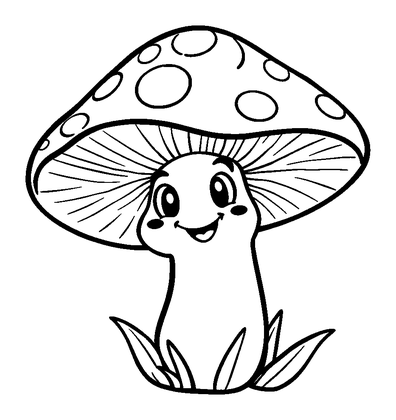 Mushroom Colouring Page (Kids, Standard)