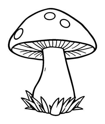 Mushroom Colouring Page (Kids, Standard)