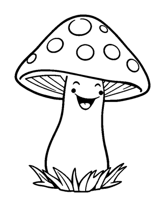Mushroom Colouring Page (Toddler, Standard)