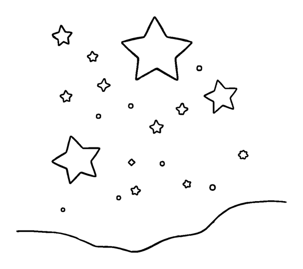 Night Sky Stars colouring page — free printable for kids