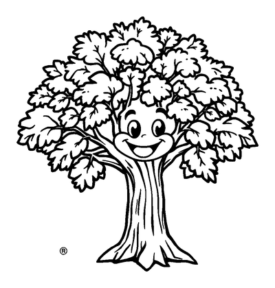 Oak Tree Colouring Page (Kids, Standard)