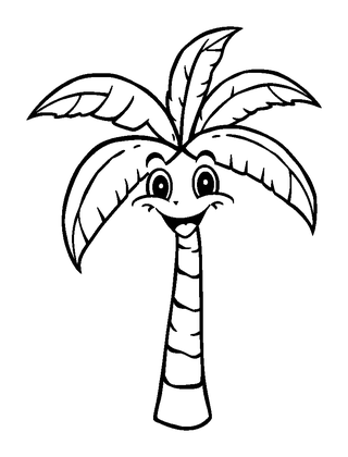 Palm Tree Colouring Page (Kids, Standard)