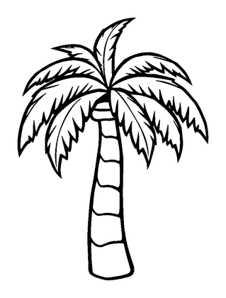 Palm Tree Colouring Page (Kids, Standard)