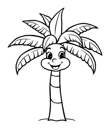 Palm Tree Colouring Page (Toddler, Standard)