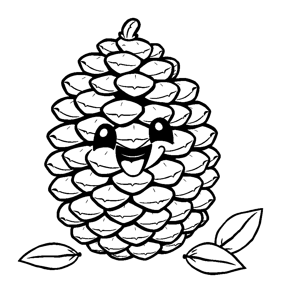 Pinecone colouring page — free printable for kids