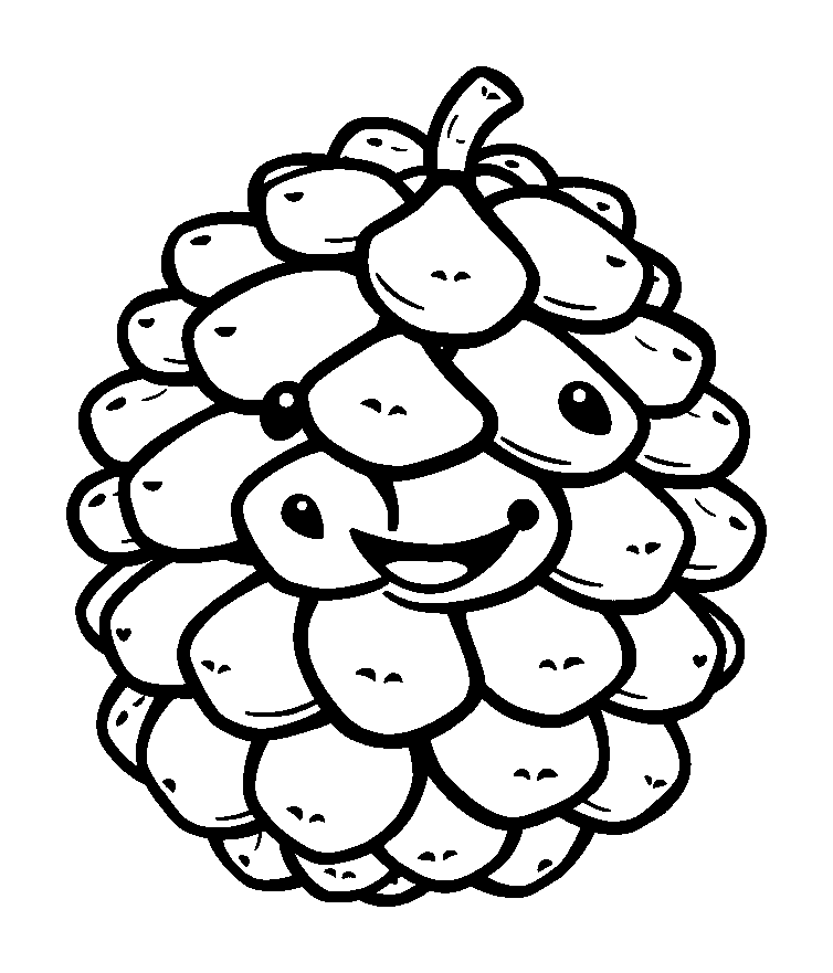Pinecone colouring page — free printable for toddlers