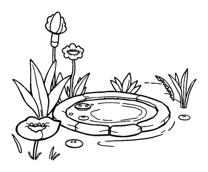 Pond Colouring Page (Kids, Standard)