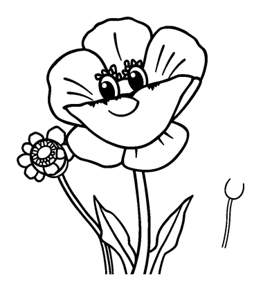 Poppy Colouring Page (Kids, Bold & Easy)