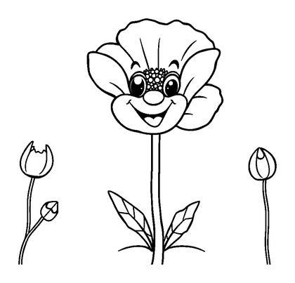 Poppy Colouring Page (Kids, Standard)