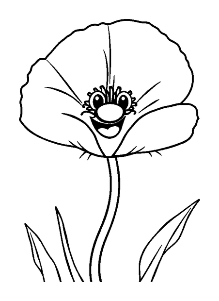 Poppy colouring page — free printable for toddlers