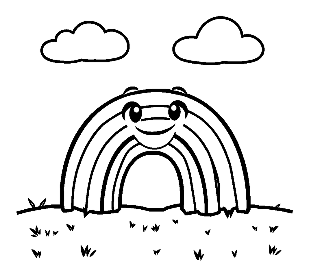 Rainbow colouring page — free printable for kids