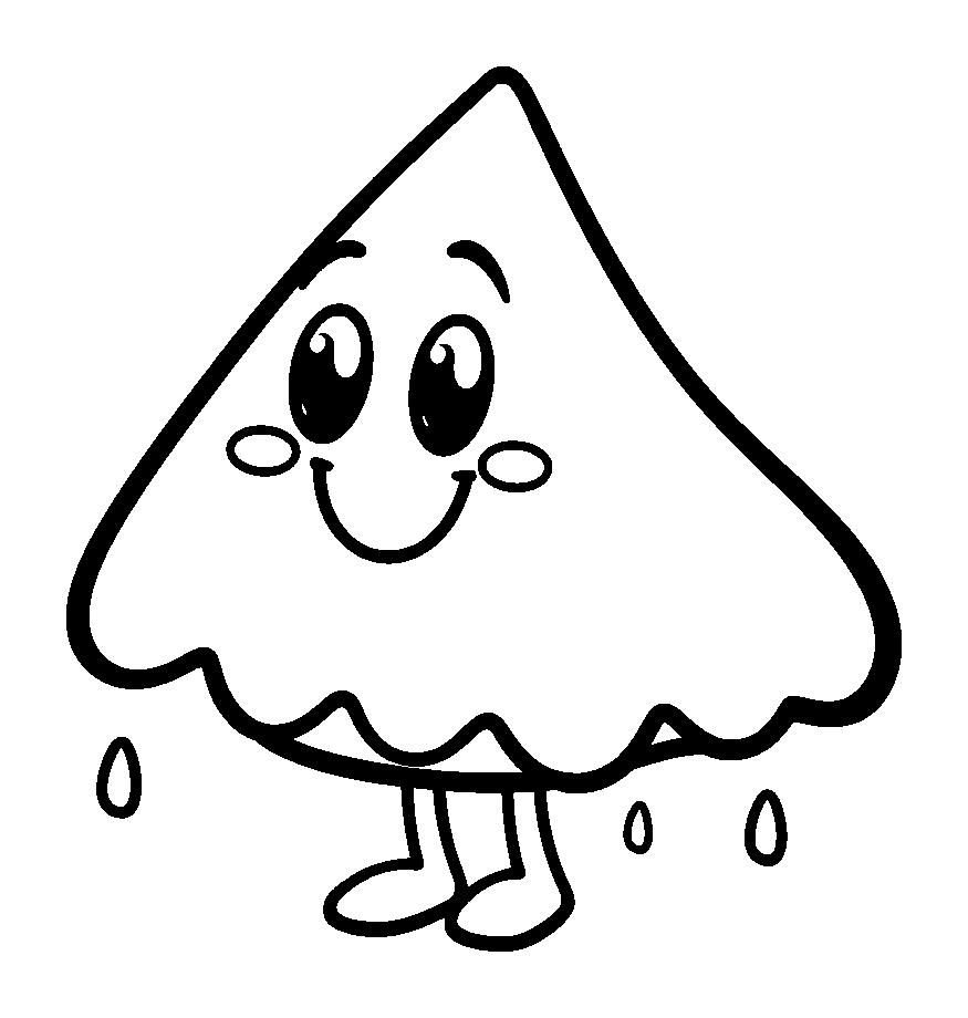 Raindrop colouring page — free printable for kids
