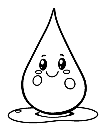 Raindrop Colouring Page (Kids, Bold & Easy)