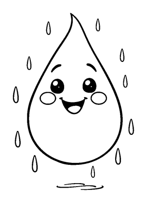Raindrop Colouring Page (Kids, Standard)