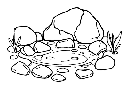 Rock Pool Colouring Page (Kids, Bold & Easy)