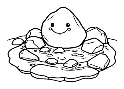 Rock Pool Colouring Page (Toddler, Bold & Easy)