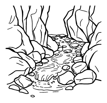 Rocky Stream Colouring Page (Kids, Standard)