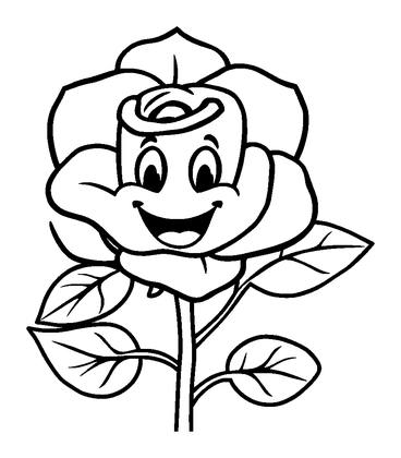 Rose Colouring Page (Kids, Standard)