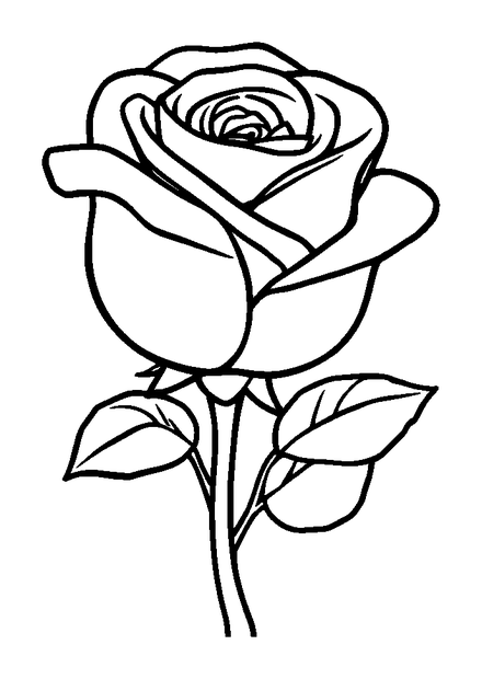 Rose colouring page — free printable for toddlers