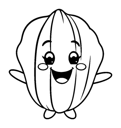 Seashell Colouring Page (Kids, Bold & Easy)