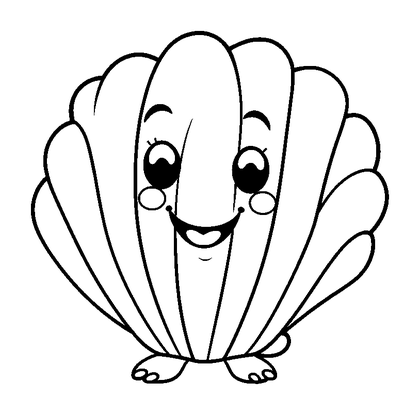 Seashell Colouring Page (Toddler, Bold & Easy)