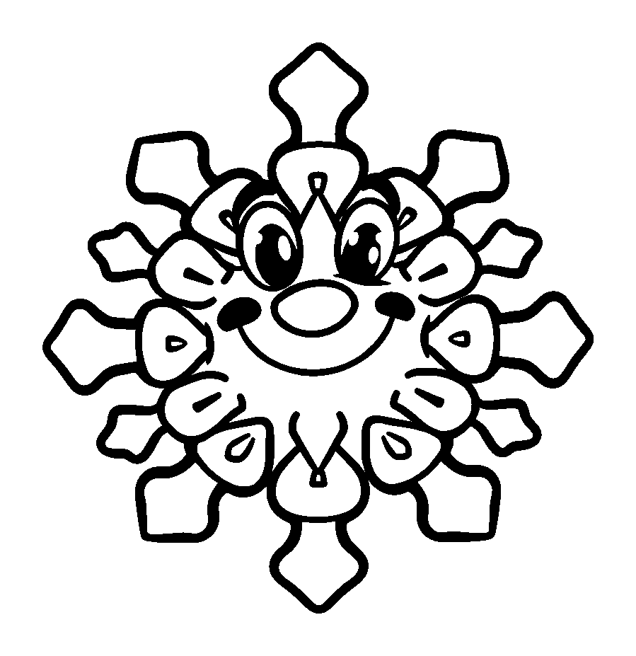 Snowflake colouring page — free printable for kids