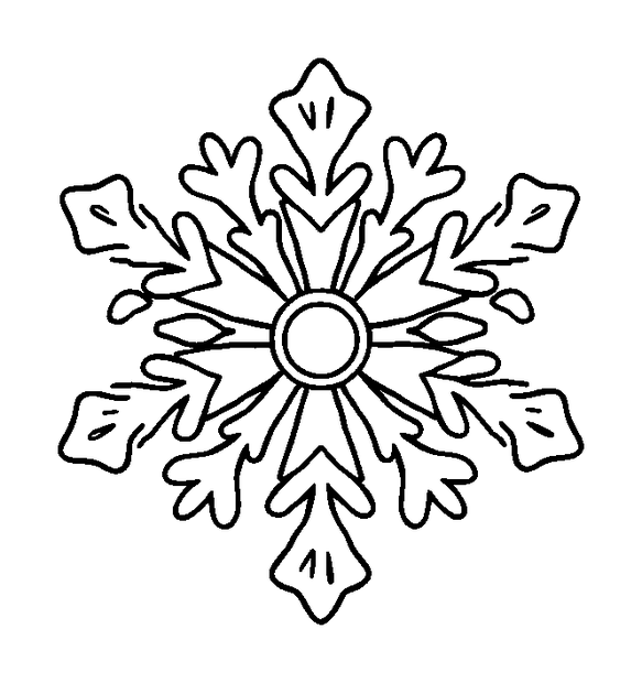 Snowflake colouring page — free printable for kids