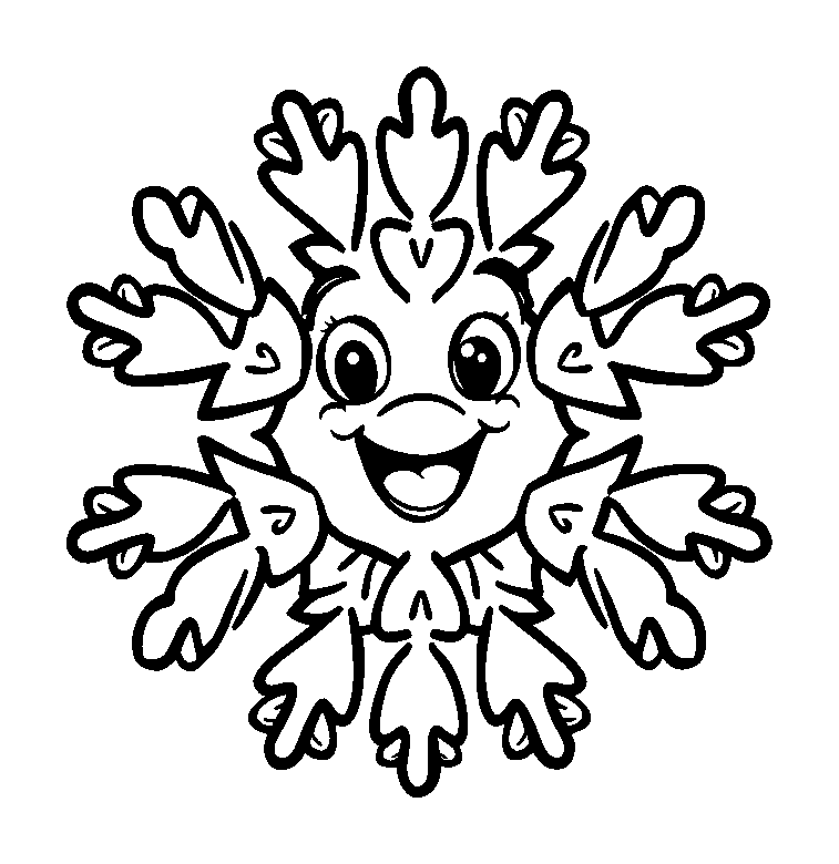 Snowflake colouring page — free printable for kids