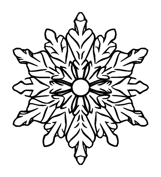 Snowflake colouring page — free printable for toddlers