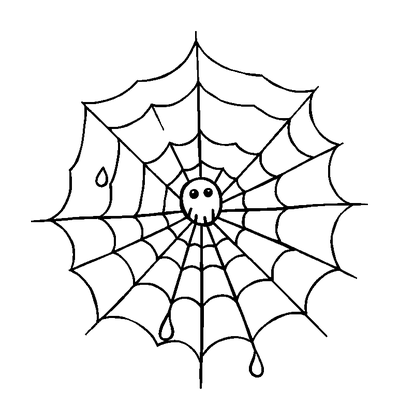 Spiderweb Dewdrops Colouring Page (Kids, Standard)