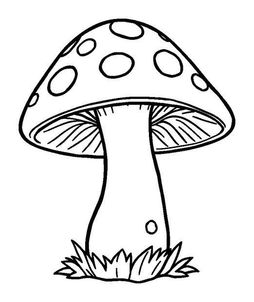 Spotted Toadstool Ring colouring page — free printable for kids
