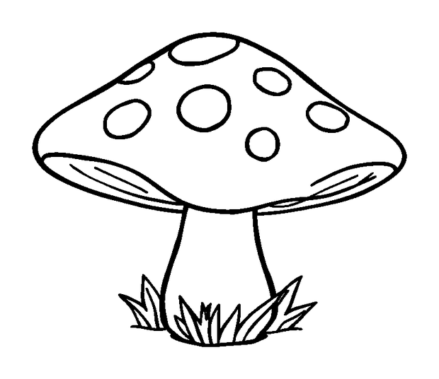 Spotted Toadstool Ring colouring page — free printable for kids