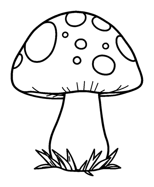 Spotted Toadstool Ring colouring page — free printable for toddlers